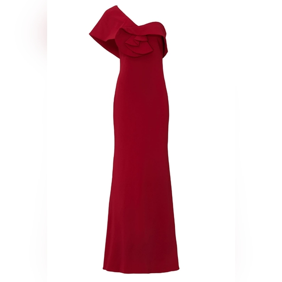 Badgley Mischka Ruby One Shoulder Gown - Picture 2 of 9